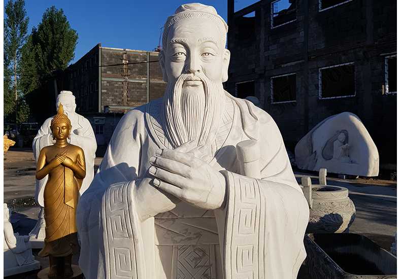 石雕孔子像，大理石孔子像，漢白玉孔子像