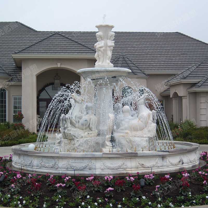 石雕噴泉，大理石噴泉，人物石雕噴泉