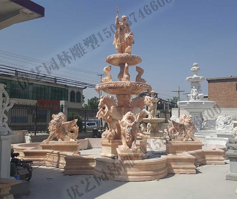 大理石景觀噴泉，歐式大型噴泉，石雕噴泉廠家